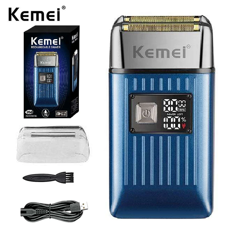 Original Kemei Barber Pro Electric Shaver For Men Hair&Beard Electric Razor Balds Head Shaving Machine Finishing Fades Tool