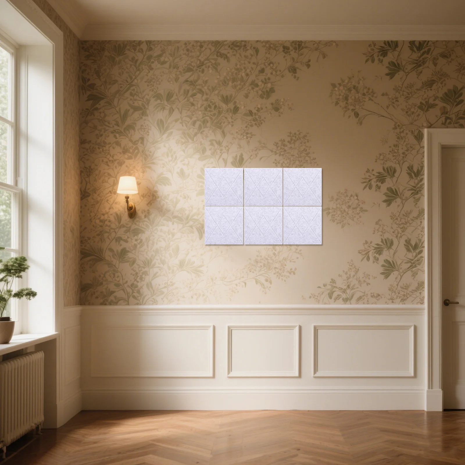 6 قطعة لوحة إعلانية من البوليستر على شكل حرف V تصميم شريطي عازل للصوت لبلاط الحائط لوحة مذكرة للمنزل والمكتب والفصول الدراسية