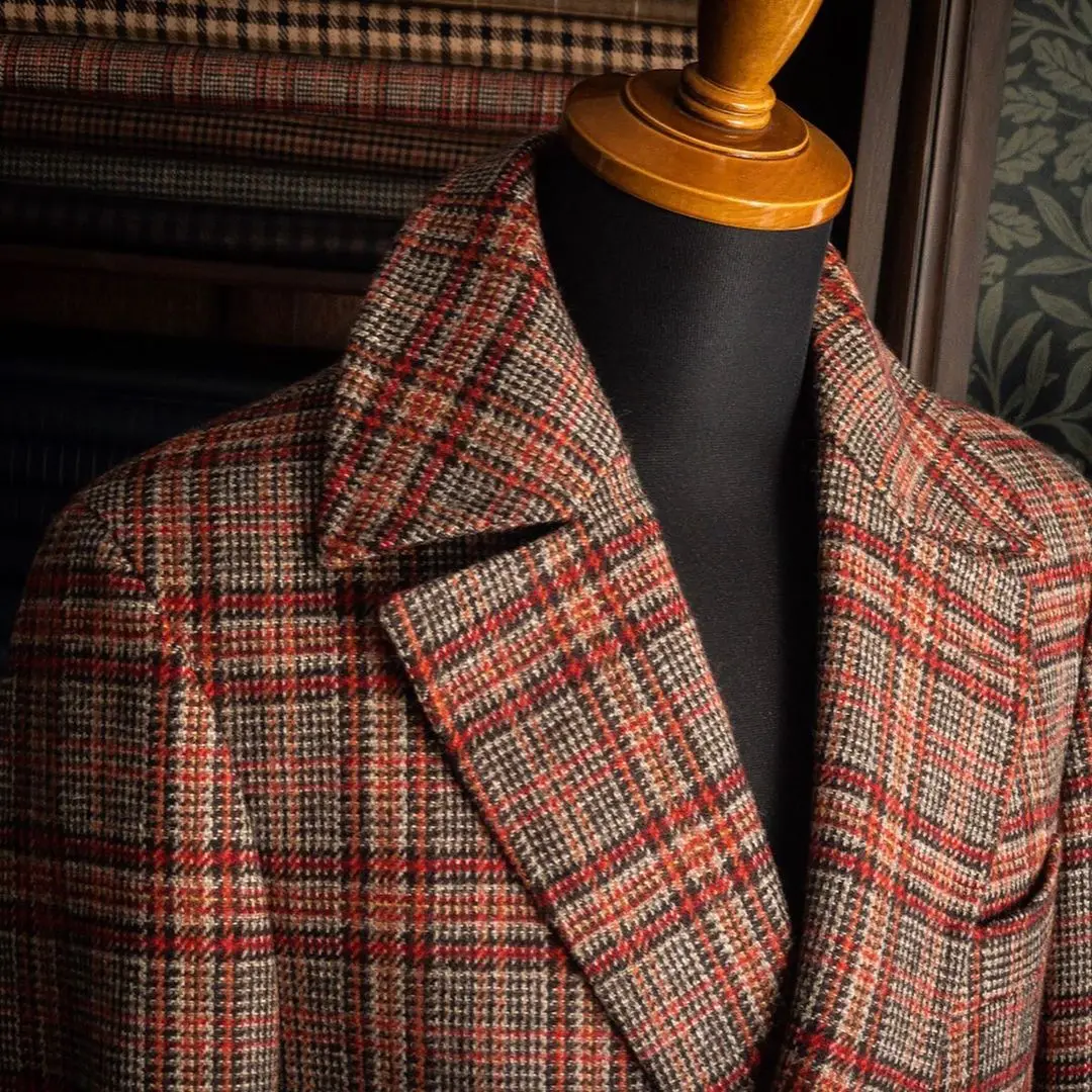 جديد رجل الدعاوى الشتاء شهم قطعة واحدة فحص النسيج أصيلة مصممة الكلاسيكية الزفاف البدلات الرسمية للمناسبات الرسمية حسب الطلب