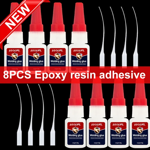 Imagen 1 del producto Super pegamento transparente, aglutinante de 1-5 fuerza, pegamento de hidroacrilato de secado rápido, adecuado para madera, caucho, cuero, plástico, metal, joyas de perforación de agua, artesanía DIY, etc.