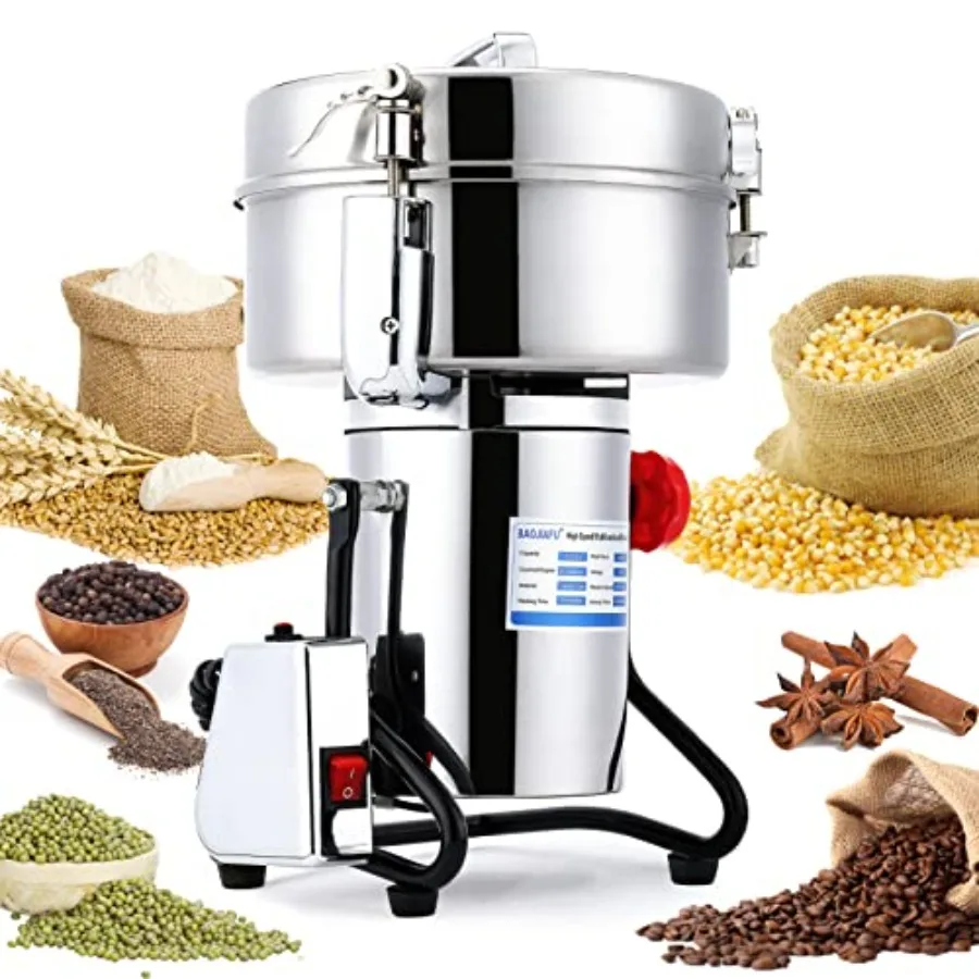 

Electric Grain Mill Grinder 3000g High-speed Grain Spice Herb 4000W Dry Grinder Machine 304 Stainless Steel Superfine powder hi