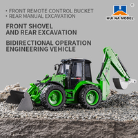 HUINA 1/14 1579 Remote Control Plastic Backhoe Excavator 2.4G 9CH RC Loader Model Toys with Battery Gifts TH23383