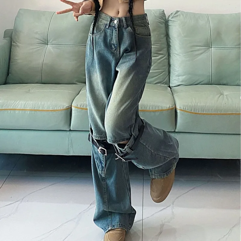 ARTIE | High Street Niche Wide Leg Washed Jeans for Men and Women Straight Tube Loose Fitting Retro Pants Trendy Women's Jeans