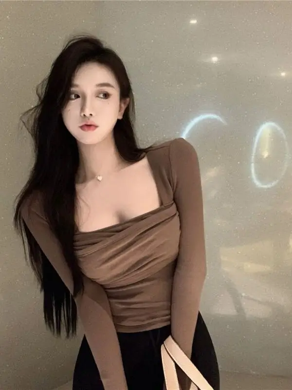 Slim Fit ort Sve Women's T-irt plus Size Casual Sle Long Sve Base irt Inner Wear Cotton Silk Fabric Autumn Winter