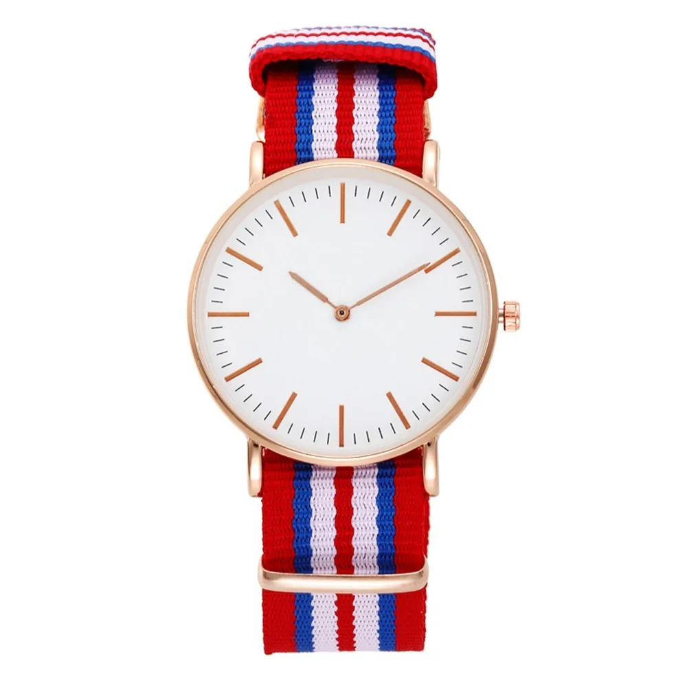 New fashion casual two pin watch nylon strap women's watch simple canvas strap quartz watch can be customized