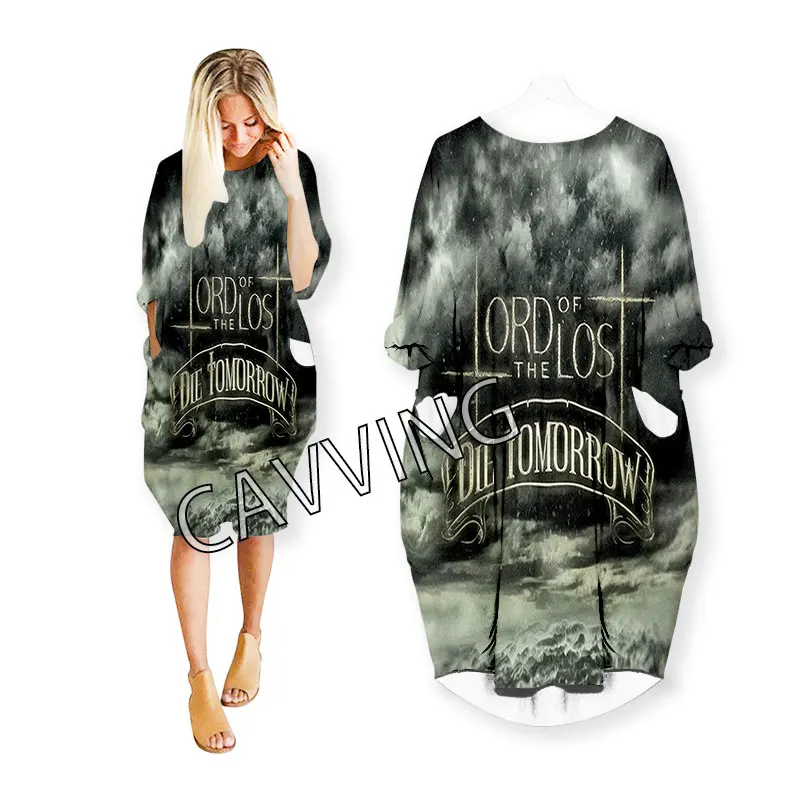 Women's LORD OF THE LOST Rock 3D Print Streetwear, Vestido de Moda Feminina, Harajuku Manga Curta Roupas, Roupas Femininas, Tamanho EUA