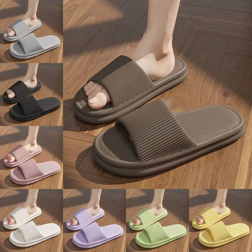 Pantofole con plateau spesso alla moda Scarpe da spiaggia Suola morbida Coppia Infradito antiscivolo Sandali scorrevoli Semplicità Scarpe da casa unisex