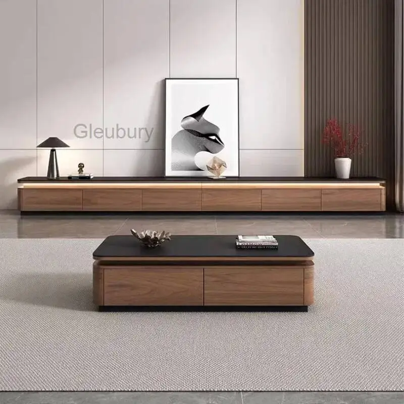 Stand Storage Coffee Retro Design Tv Table Lights Minimalist Floor Tv Stands Home Universal Mueble Para Televisor Furniture