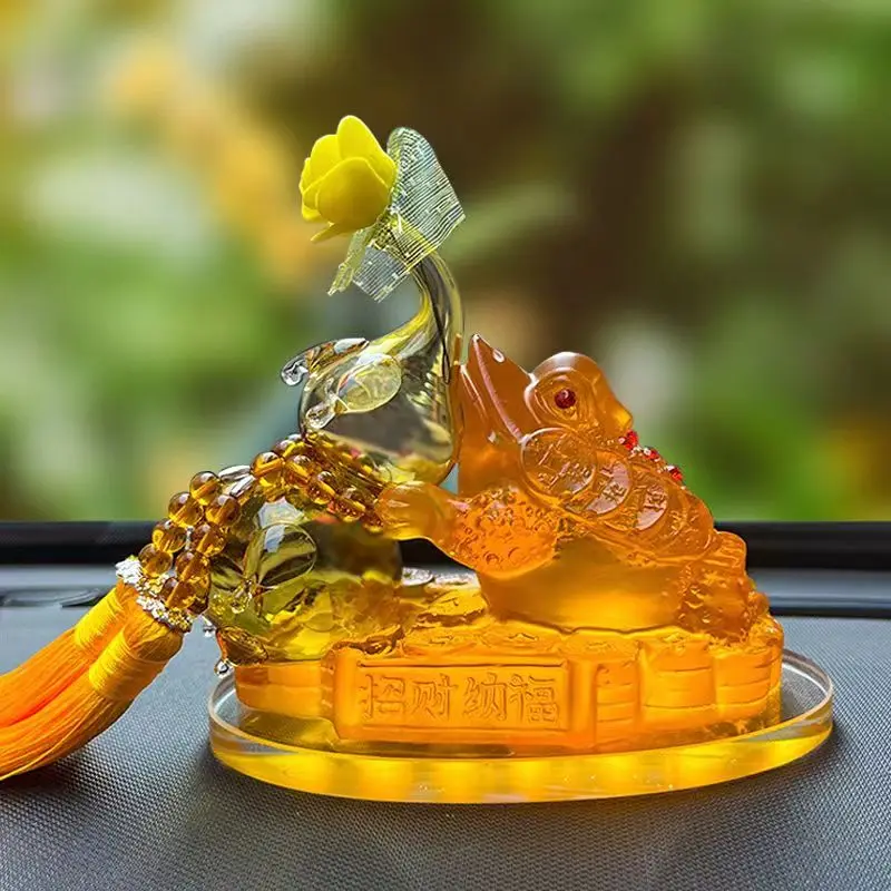 Gourd Golden Toad Car Perfume Seat crystal Feng Shui air freshener bottle gift home decoration