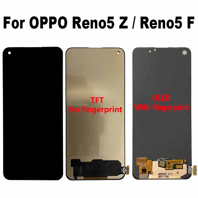 For OPPO Reno5 Z CPH2211 Reno 5Z LCD Display Touch Screen Digitizer Assembly For OPPO Reno 5F CPH2217 Reno5 F LCD