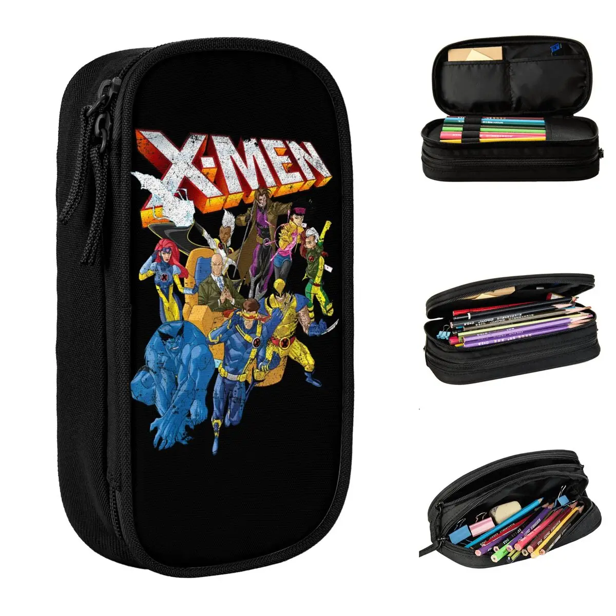 X-Men Wolverine Group Shot Logo Pencil Case Pencilcases Pen Box Kids Large Storage Bag Students School Gifts Stationery