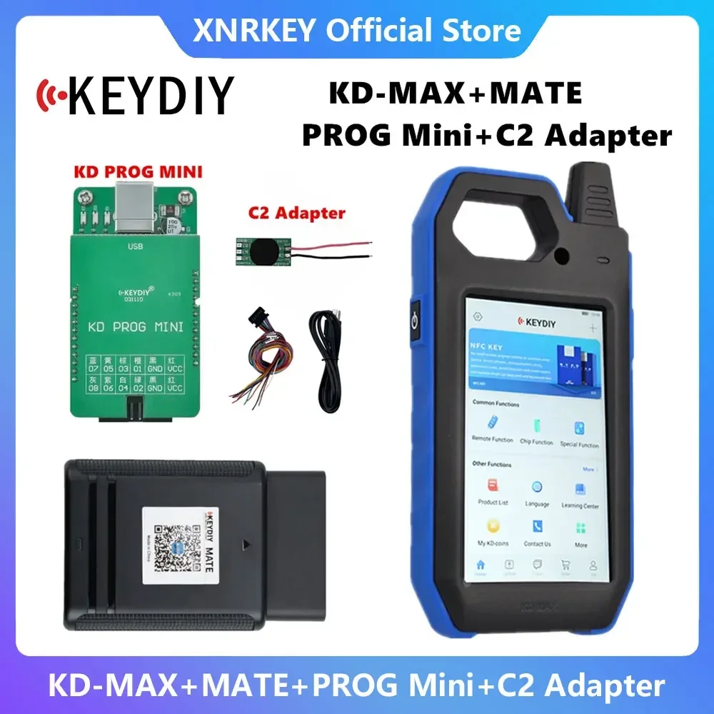 

KEYDIY Key Masters Toolkit includes KD MATE/KD PROG MINI C2 Adapter and KD MAX Remote Maker/Generator with 96bit 48 functi