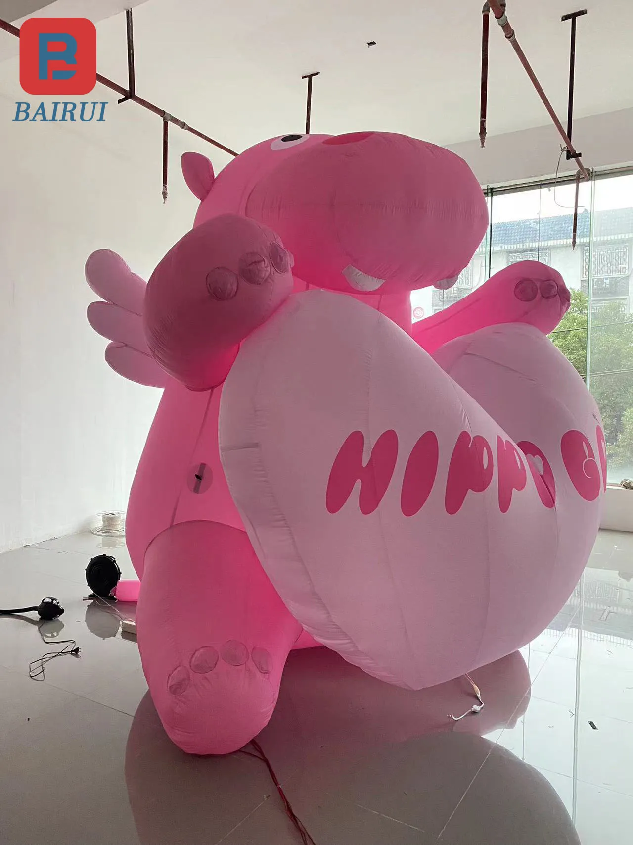 Inflatable Love Hippo Air Model Shopping Mall atmosphere layout outdoor atrium plaza custom entertainment decoration