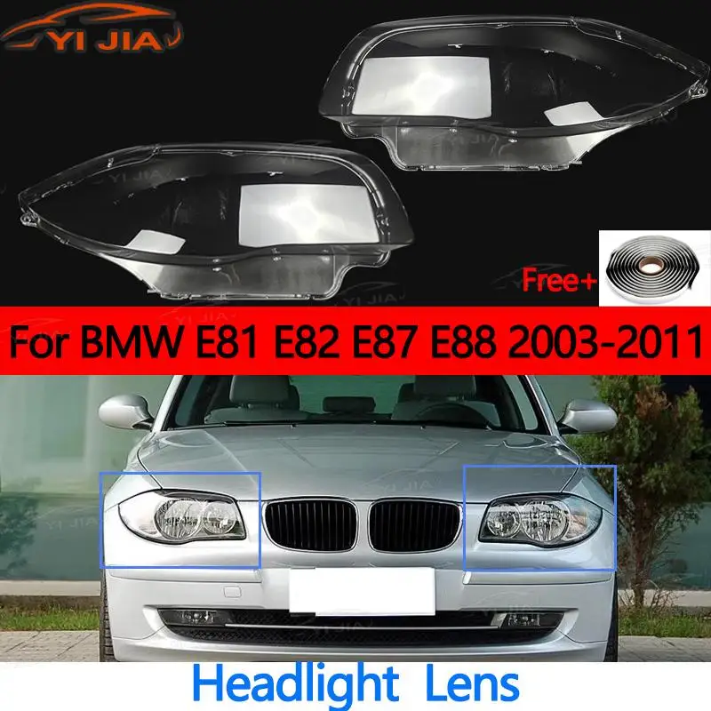 

Free shipping For BMW 1 Series E87 E82 E88 2003-2011 Headlight Headlamp Lens Covers Clear Car Lamp Shell Transparent Lampshade