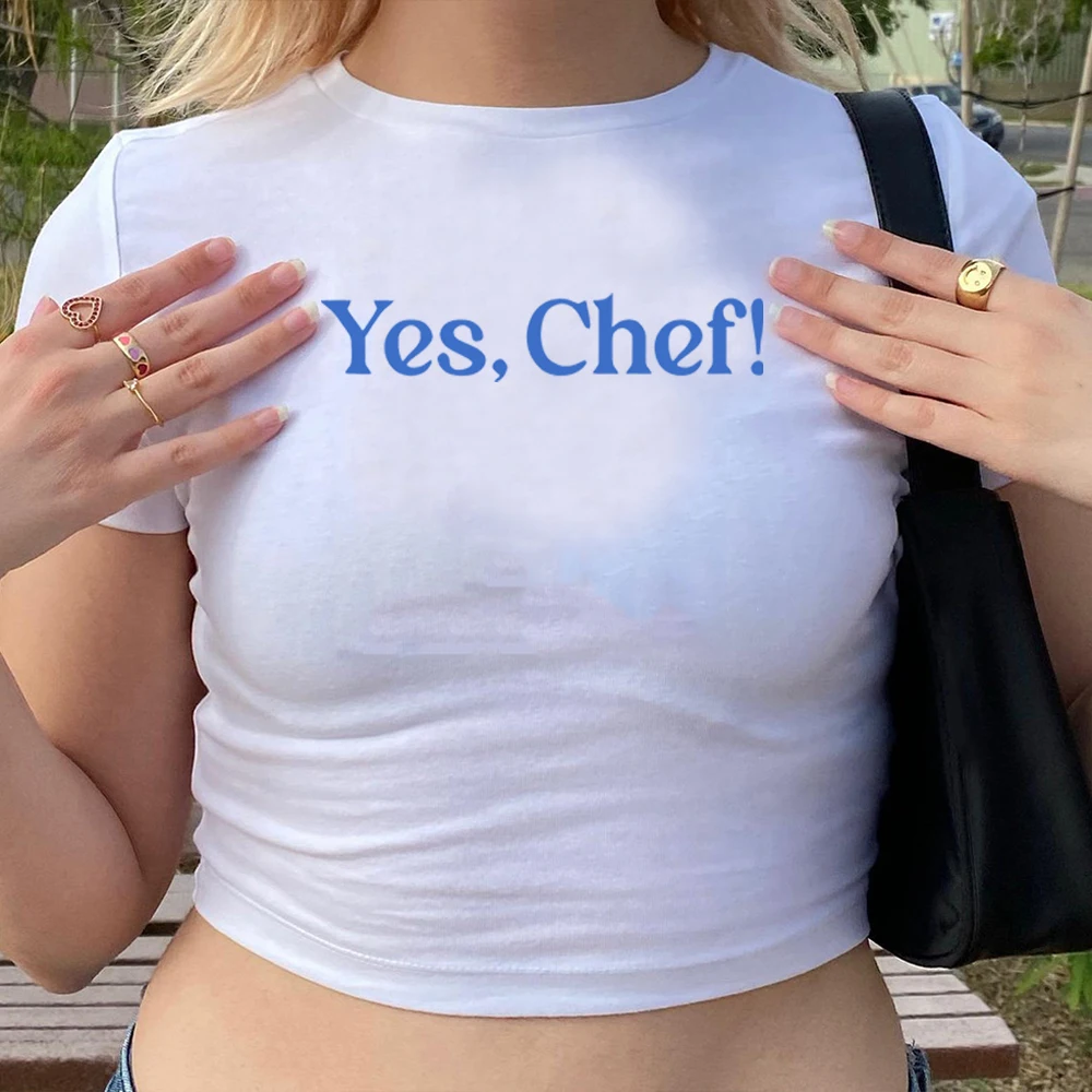 YES CHEF Graphic Baby Tee Retro TV Show T-shirt 90s Aesthetic Vintage Tee Beef Berf Chicagoland Bear Crop Top Fans Gift