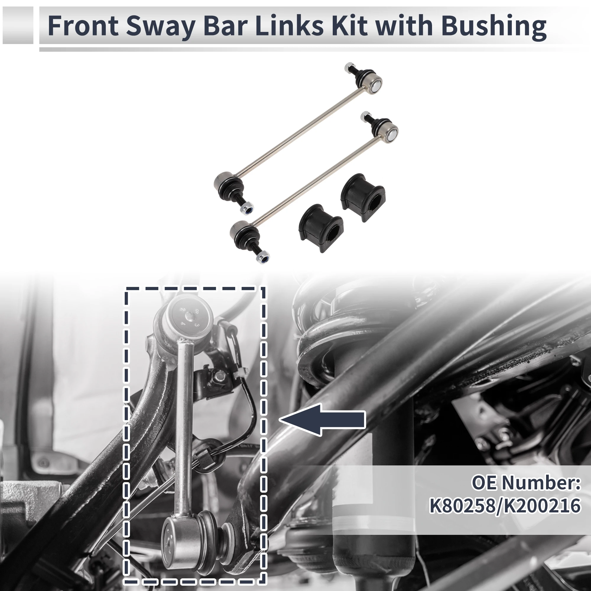 

Тяги переднего стабилизатора UXCELL с втулкой из 2 шт. для Jeep Patriot No K80258, 1 комплект