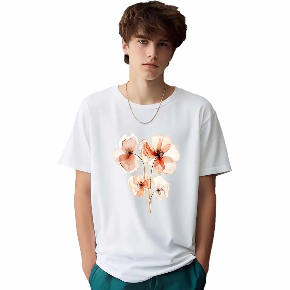 Soft Pastel Floral Heat Transfer Decals, Vivid Print, Durable for Women's Elegant Outfits & Tees