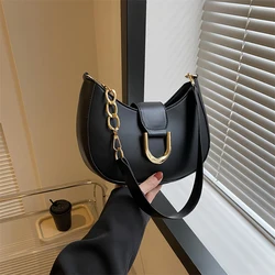 Fashion Underarm Bag for Women Simple Solid Color Single Shoulder Small Square Bag 2024 New Trendy Shopping Lady Handbags