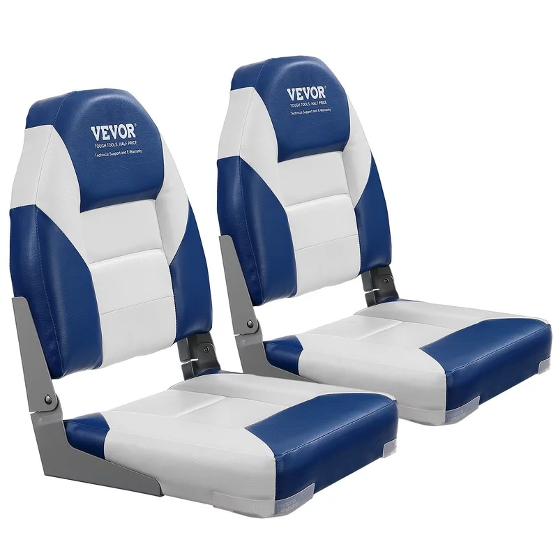 

21.85" High Back Folding Boat Chair with Thick Padding, Hinge Design, Ideal for Fishing, Sightseeing, Speedboats, Canoes – 2-Pack