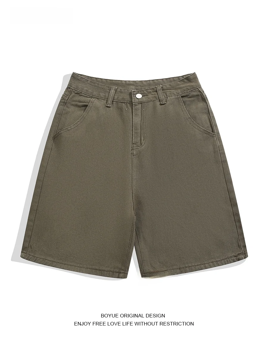 

Boyue Retro Denim orts Men's Straight Leg mid Waist Casual Faionable Versatile Summer orts Youth ular Sle