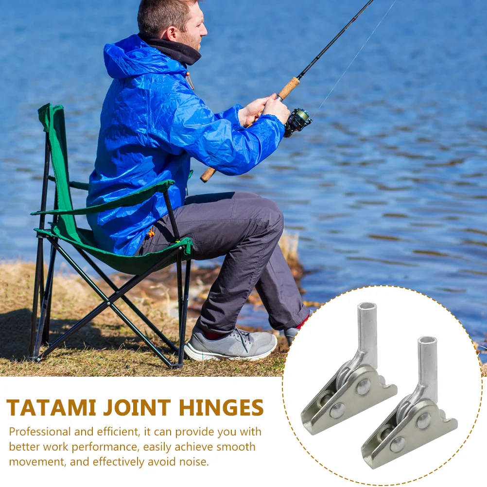 

2 Pcs Fishing Chair Beach Stool Hinges Collapsible Silver Folding Durable Steel Tatami Joint Angle Adjuster Couch