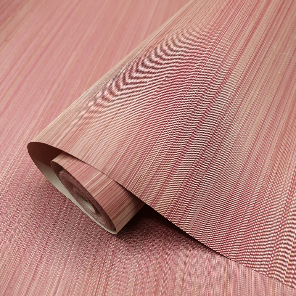 

MYWIND 2023 NEW Natural Material Grasscloth Fabric Wallpaper Rose Red Background Abaca Wall Coverings