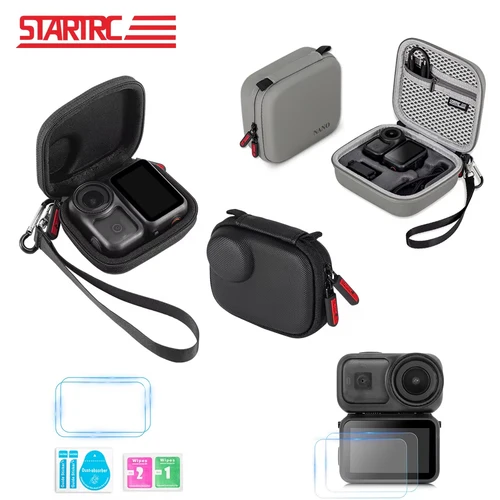 STARTRC Mini bolsa de almacenamiento portátil Estuche de transporte de viaje caja dura impermeable 2 uds Fim de vidrio para accesorios de cámara DJI OSMO NANO