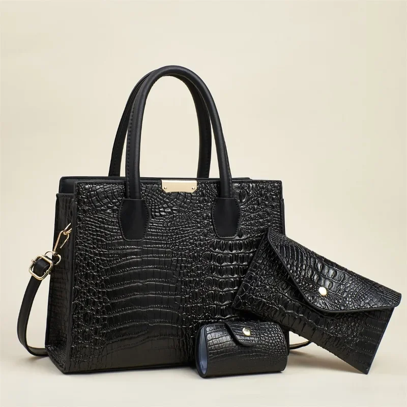 

2025 Women's Vintage Crocodile Print Tote Bag - Spacious Crossbody & Minimalist Shoulder Handbag for Elegant Daily Use