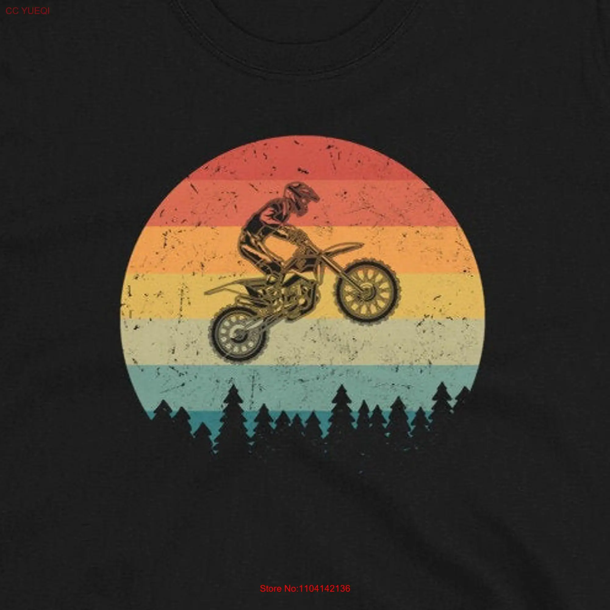 Vintage Motocross T Shirt Rider Retro Motorcyclist Motorcycling Motorcycle Idea long or short sleeves