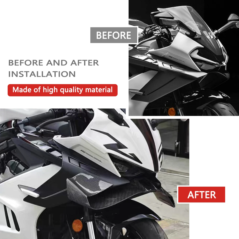 For CFMOTO 675SR 675SR-R 2024-2026 Beak Winglet Downforce Naked ABS Plastic Frontal Spoilers Front Lower Lip Spoiler Fixed Wing