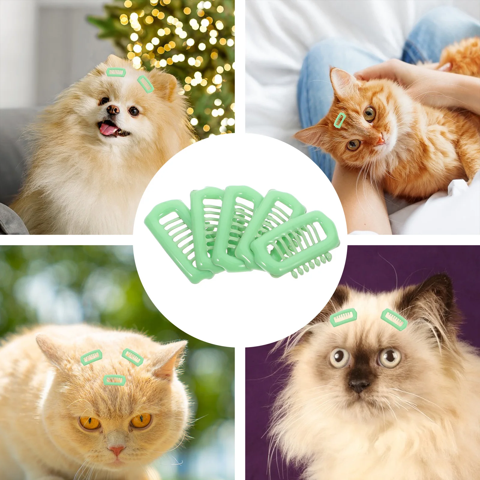 

5pcs DogHeadwear HairClips forSmallDogs Cats CuteGrooming Accessories StylishBarrettes ABSMaterial ElegantDesign