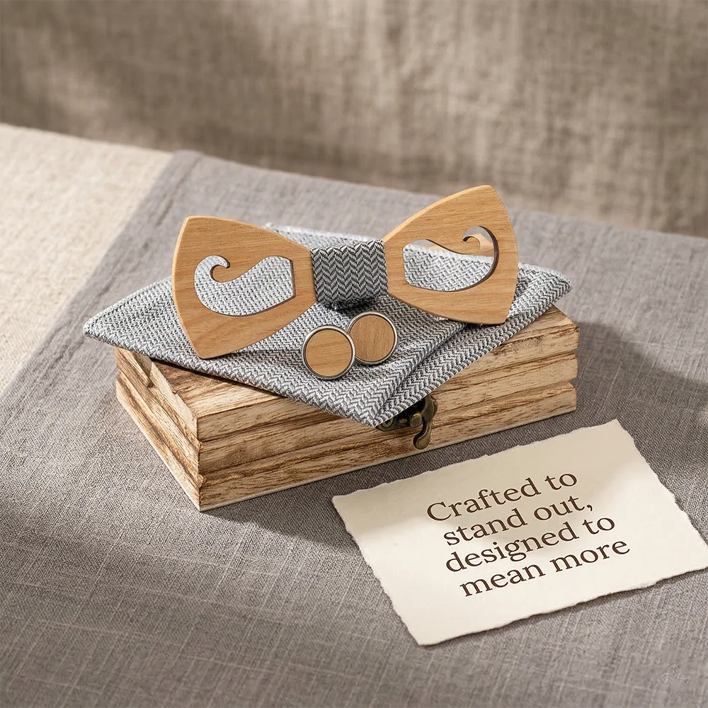 Handmade Wood Bowtie Gift Set - Men'S Grooming Set Gift 评论和价格