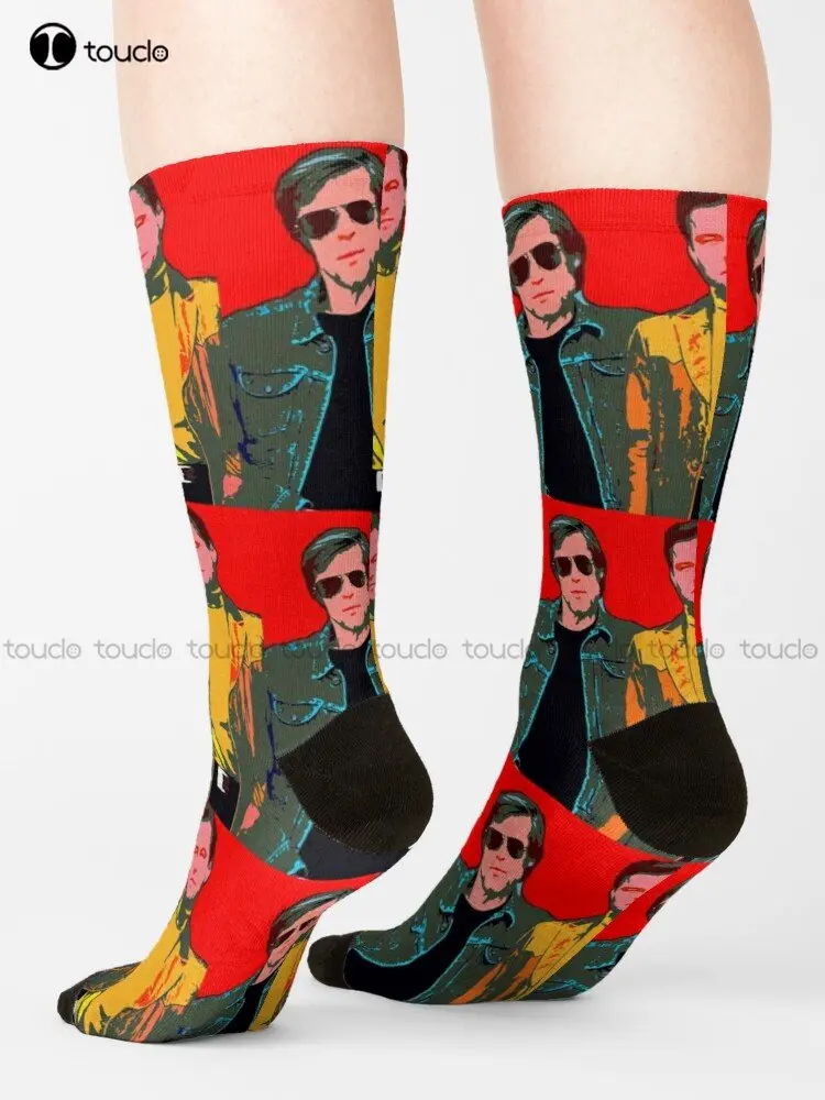 Leonardo Dicaprio And Brad Pitt Socks Fun Socks For Men Fashion Creative Leisure Funny Art Abstract Oil Painting Socks Funny