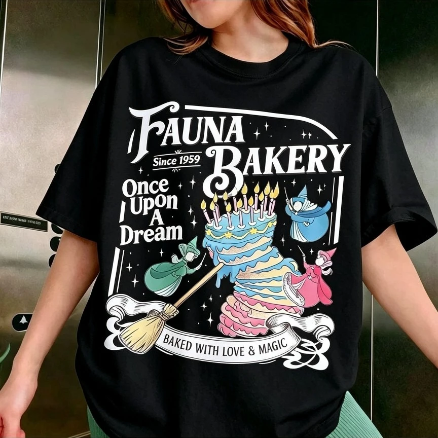 Fairy Bakery Magic Cake T Shirt Women Baking Love Graphic Tee Once Upon A Dream Casual Tops Streetwear Daily Wear Fashion Top