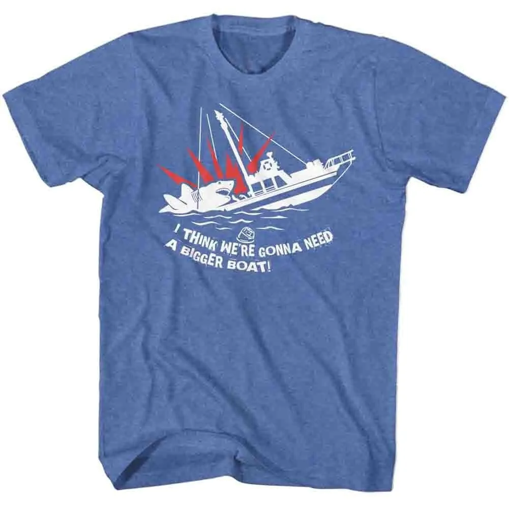 Jaws I Think We're Going to Need a Bigger Boat Heather Royal Blue T Shirt