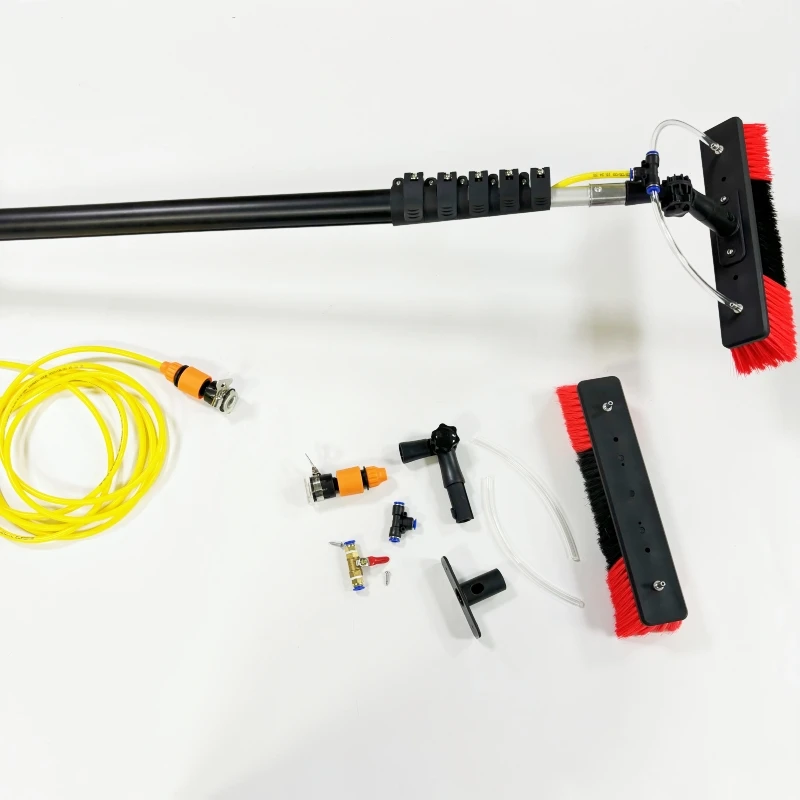7.2M/10.8m water feed cleaning tool aluminum telescopic rod, with feed brush solar panel cleaning tube