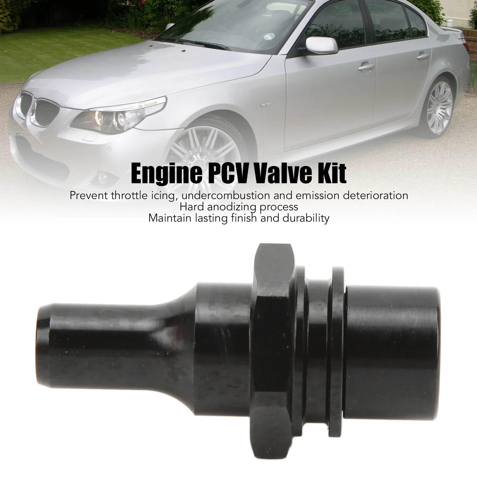 محرك PCV مجموعة صمامات محرك السيارة PCV صمام 6061 T6 الألومنيوم الصلب أنودة عملية أسود صالح لمحركات N54 التوأم توربو #3