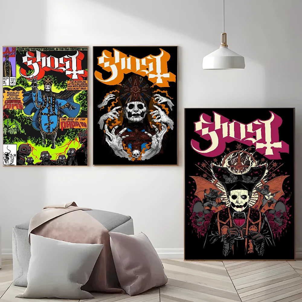 G-Ghost B-Band Classic Vintage Posters Waterproof Paper Sticker Coffee House Bar Home Decor
