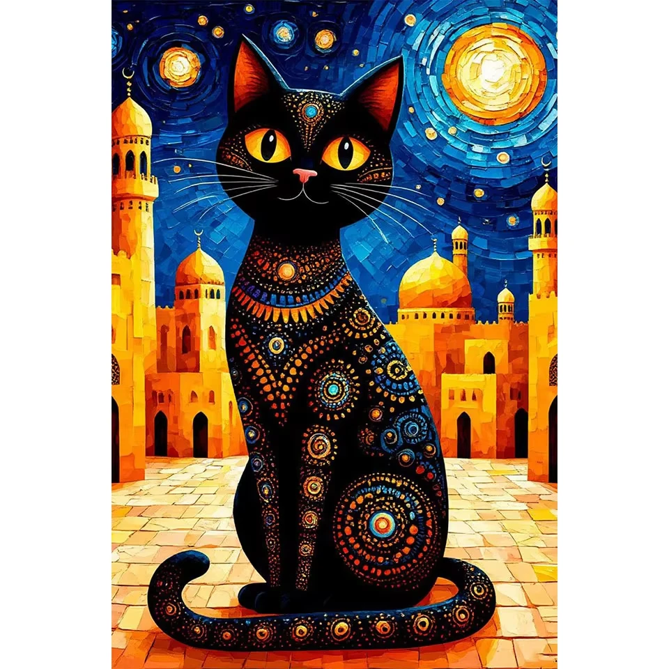 

Black Cat 500/1000/1200/2000 PCS Jigsaw Puzzles Family Activity Relaxing Games for Living Room Home Decor Gift