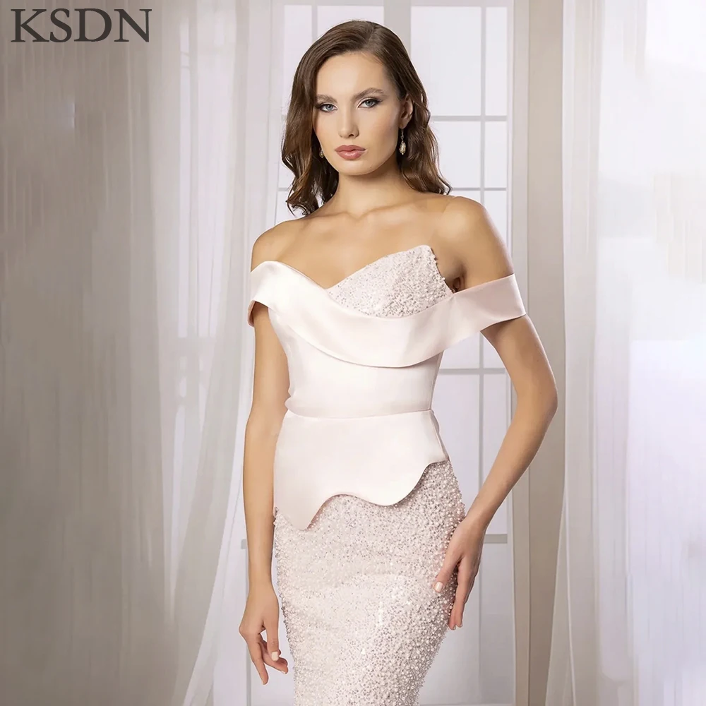 Ksdn alta qualidade elegante feminino vestidos de noite luxo miçangas sem mangas até o chão vestidos ocasião especial vestido