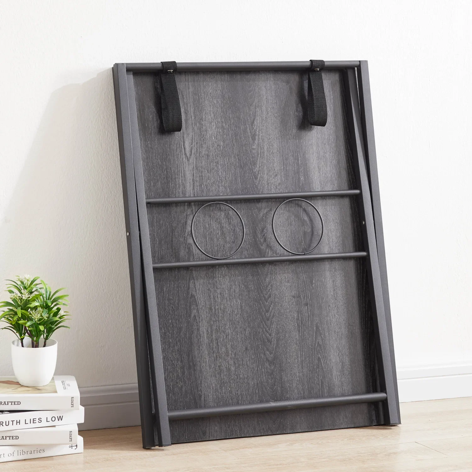 Folding Office Table, Small Foldable Desk for Small Spaces, Space Saving Computer Table Writing Workstation for Home Office, No