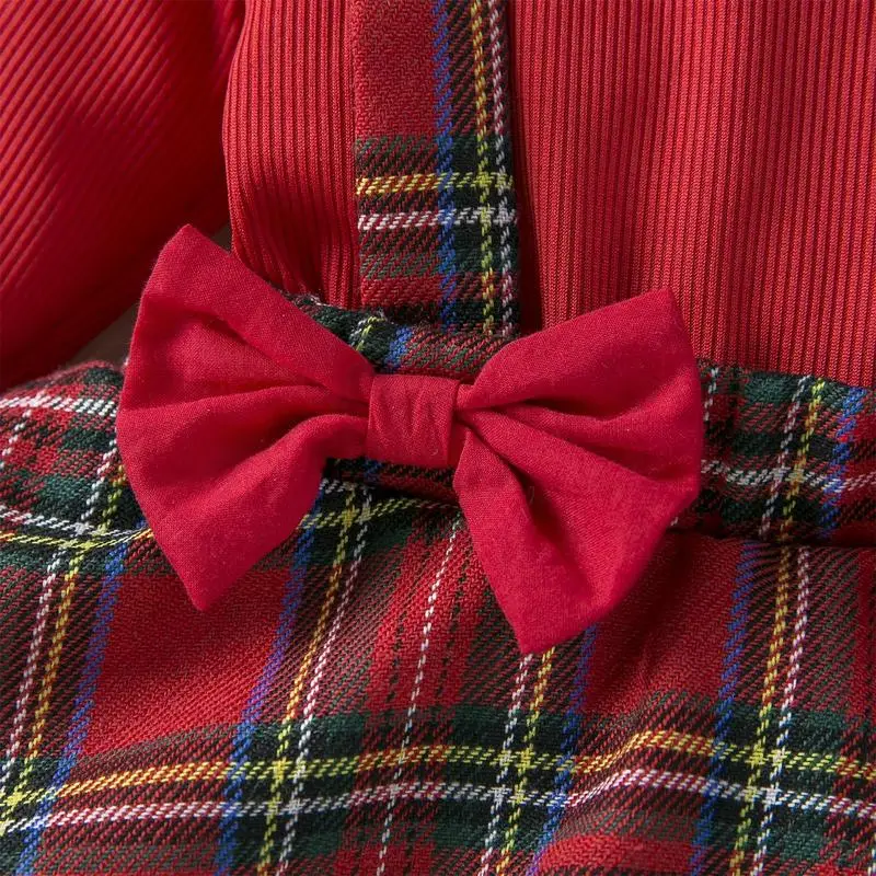 Cute Overall Dresses Plaid Christmas Overall Dress Cute Children Clothing Cotton Girls Clothes For Cold Weather image 5