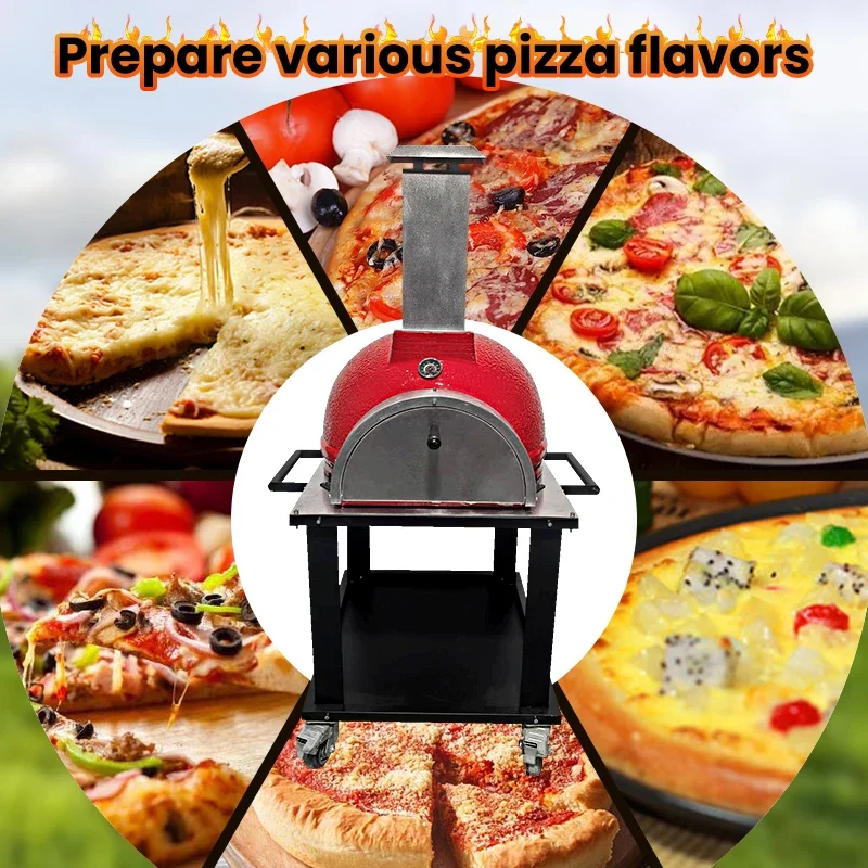 Hot Selling Modern Ceramic Charcoal Grill 26 Inch Camping Party Accessories with Steel Cart