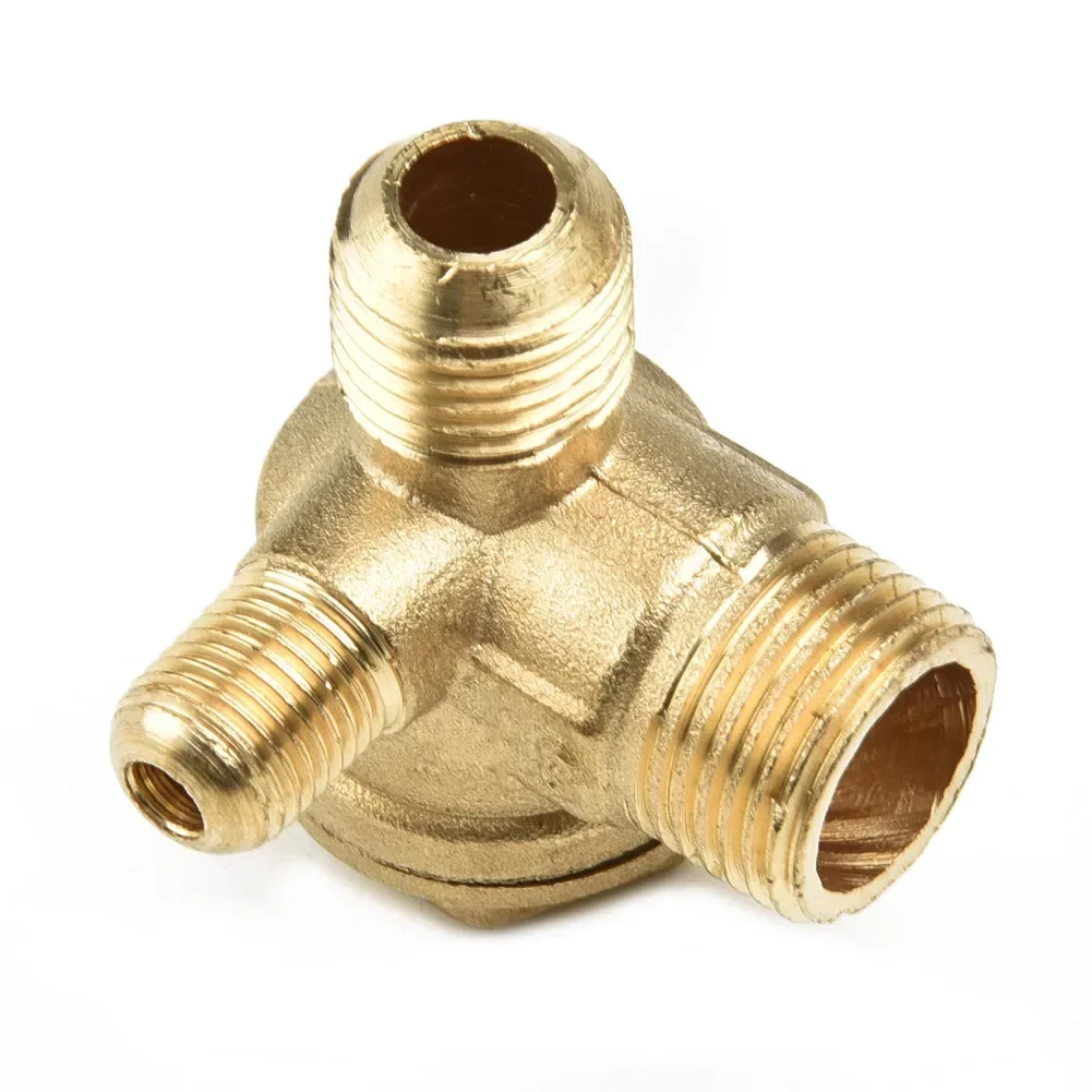 3 Port Brass Central Pneumatic Valves Air Compressor Check Valve Thread Male Thread Check Valve Connector Tool DIY Home Tools