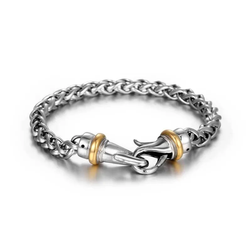 

New Bracelet, Hip-hop Trendy Cool Men's Bracelet, Titanium Steel Gold-plated Fashion Twist Bracelet in Stock CE615
