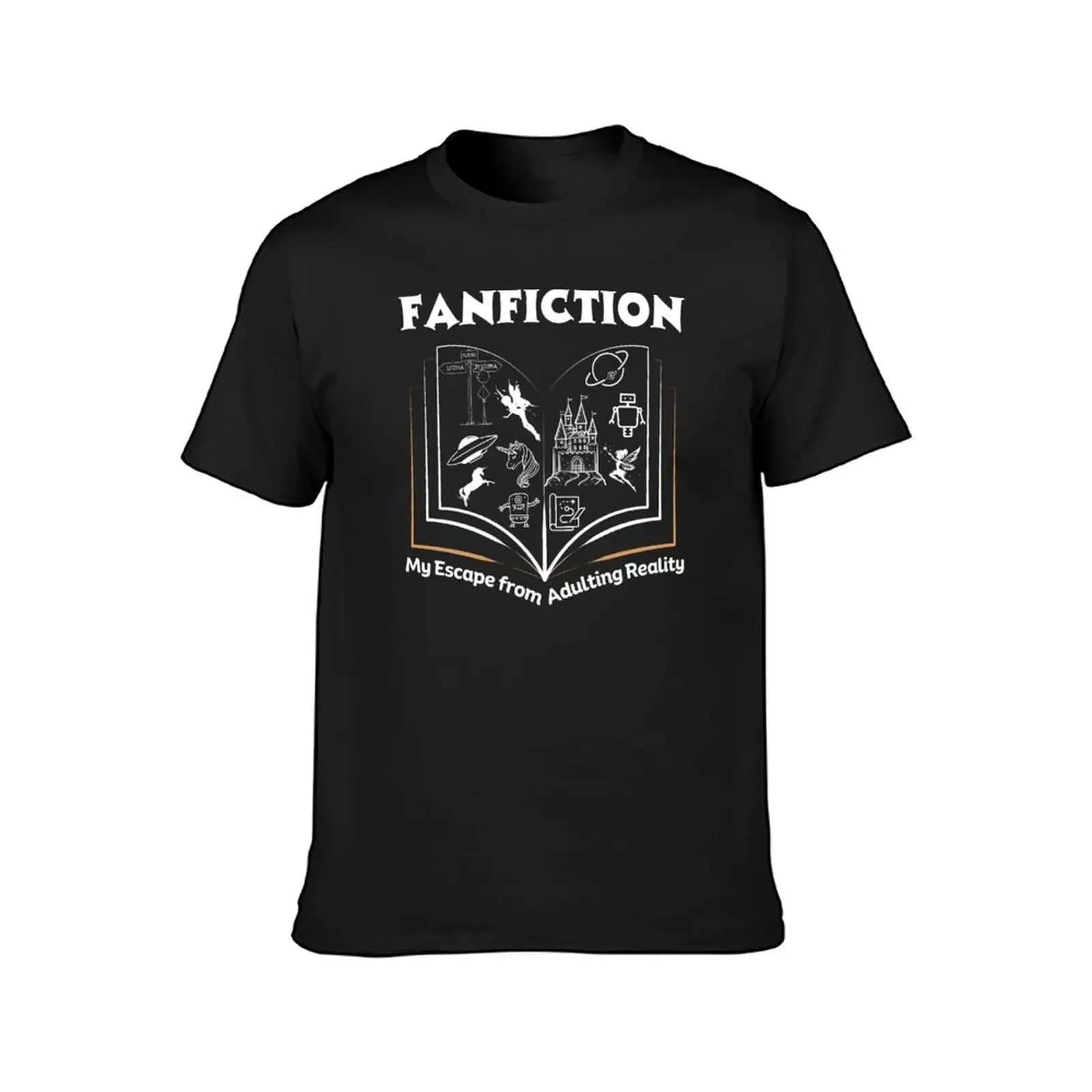 Fanfiction My Escape from Adulting Reality Funny Fanfic Design with Fantasy Book, Fairy Tales and Cartoon Fanfiction Boo T-Shirt