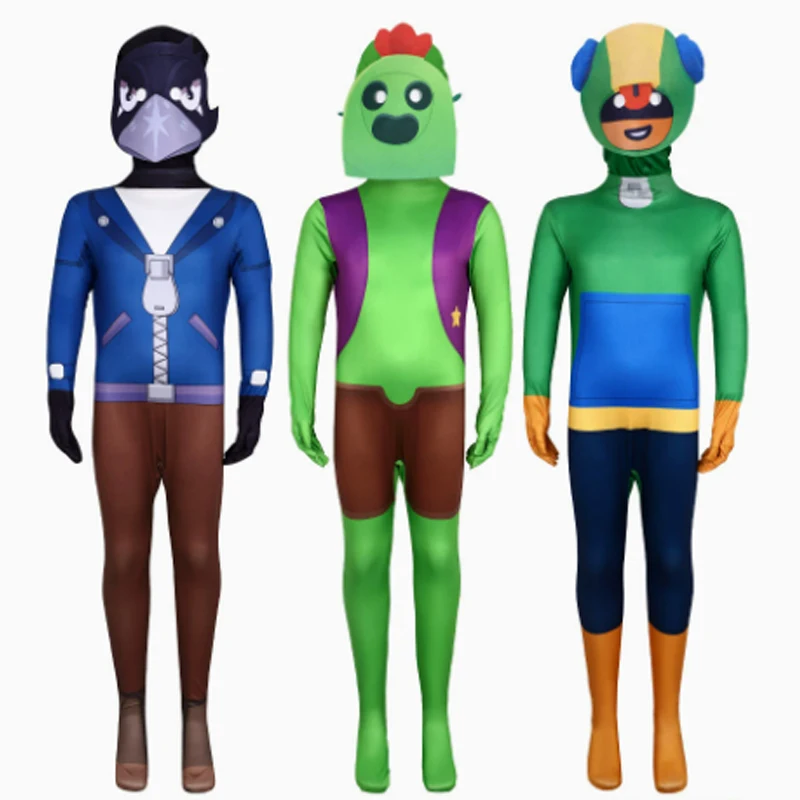 

Brawl Stars cosplay Costume Full Body Jumpsuit with Mask Game Character Cosplay Outfit for Halloween Carnival Fancy Dress