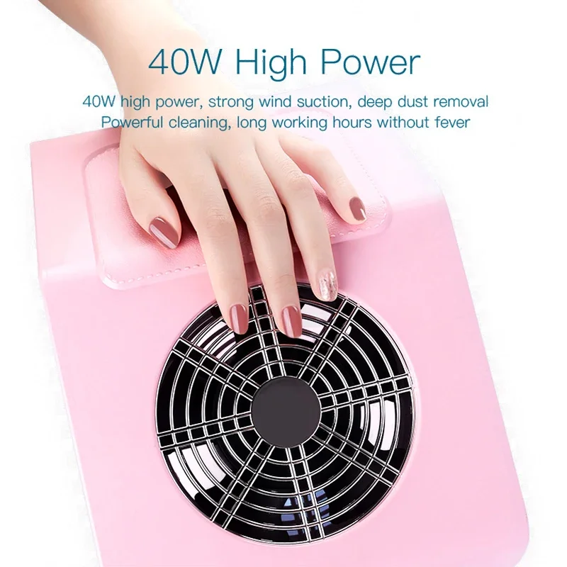 Nail Dust Vacuum Cleaner Nail Dust Collector Fan Vacuum Cleaner Manicure Machine With Filter Strong Power Nail Art Tools