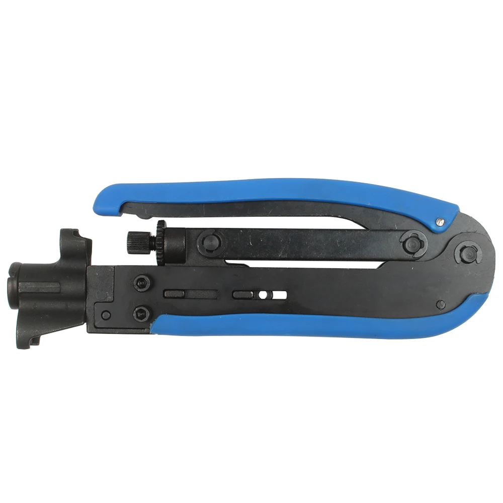 Blue Coaxial Cable Manual Crimping Tool Set Kit For F-Type Connector 20 pcs RG59 Coax Cable Crimper With Compression Connectors