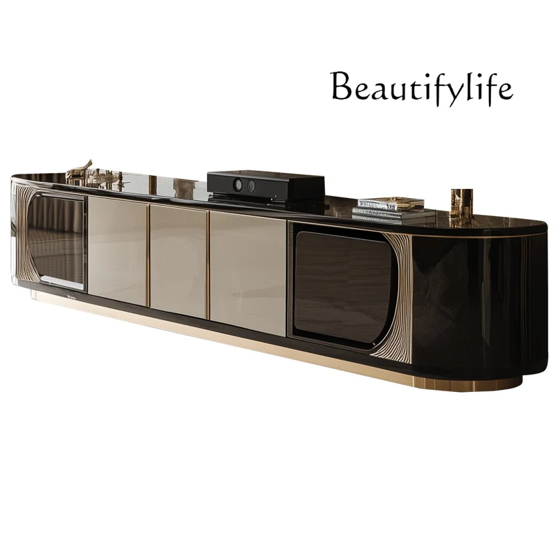 

2.4 meters TV cabinet light luxury high-end coffee table combination living room home TV cabinet microcrystalline stone surface